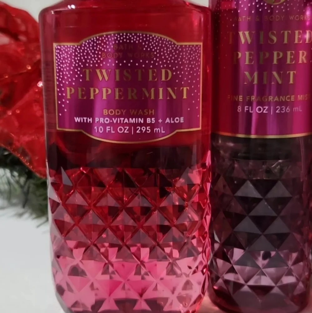 Bath & Body Works Twisted Peppermint 4pc Set Gel Lotion Cream Mist